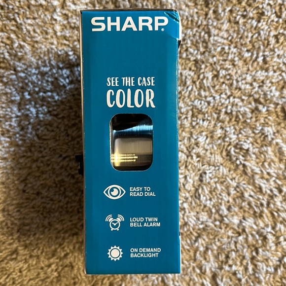 Sharp Twin Bell Quartz Analog Alarm Clock, Silver Brushed Metal, SPC800 NIB - Picture 4 of 4